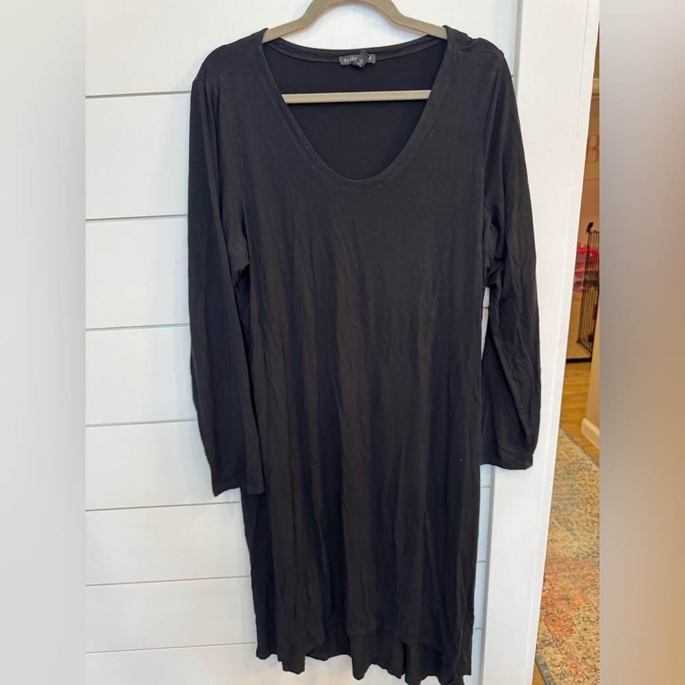Eileen Fisher Black Knit Long Sleeve Midi Dress
Size XL